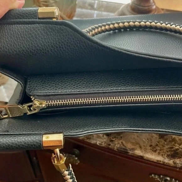 Bebe Black Bag with Golden Accents New Mint Condition - Picture 2 of 6